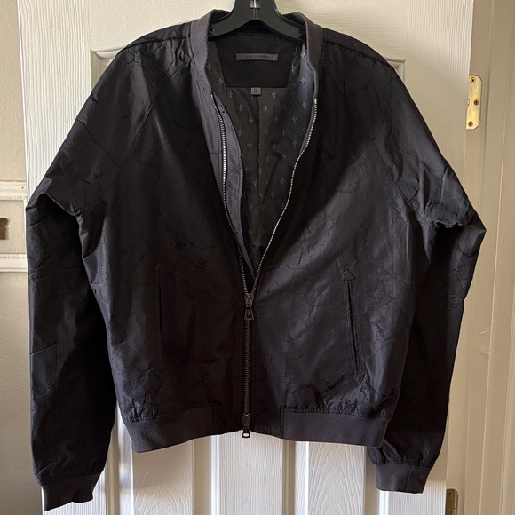 John Varvatos Collection EUC Polyester Bomber Jacket size 50 (Men’s M) - Picture 1 of 8